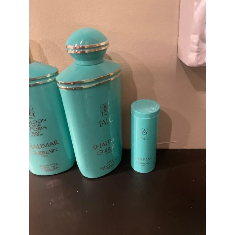 Vintage Shalimar Guerlain 6 Piece Set Turquoise 1980s